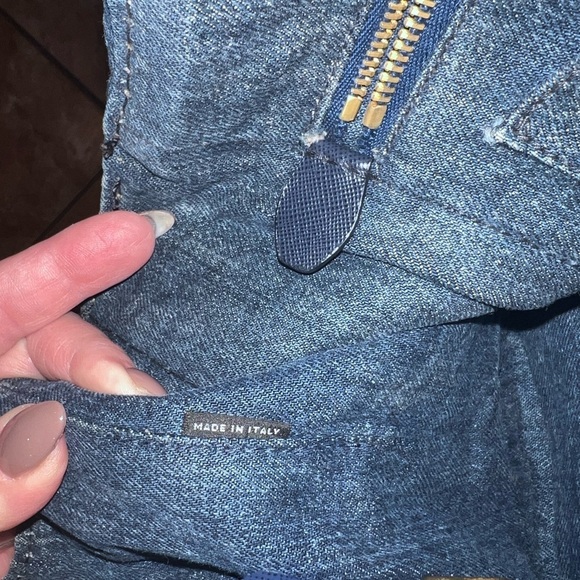 Prada Canapa denim canvas tote. With detachable strap. Authenticity card. - Picture 12 of 16